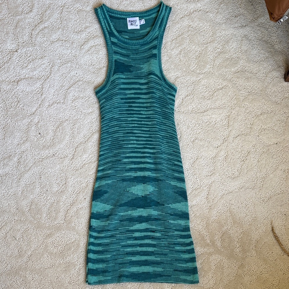 Princess Polly Teal & Aqua Knit Tank Midi Dress